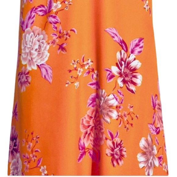 VINCE CAMUTO SLIP MAXI DRESS SMALL SLEEVELESS FLORAL ORANGE PINK LONG STRAPPY - Picture 9 of 11